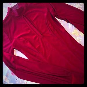 Burgundy Forever 21 long sleeve short dress